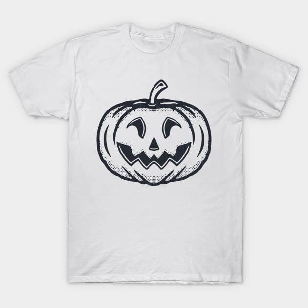 Scared Pumpkin Halloween Artwork T-Shirt by Merchsides
